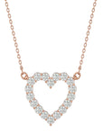 Lanț cu Pandantiv Inimă Eternă Moissanite de 0.46 ct din 18K Aur Roz - Castelo.ro