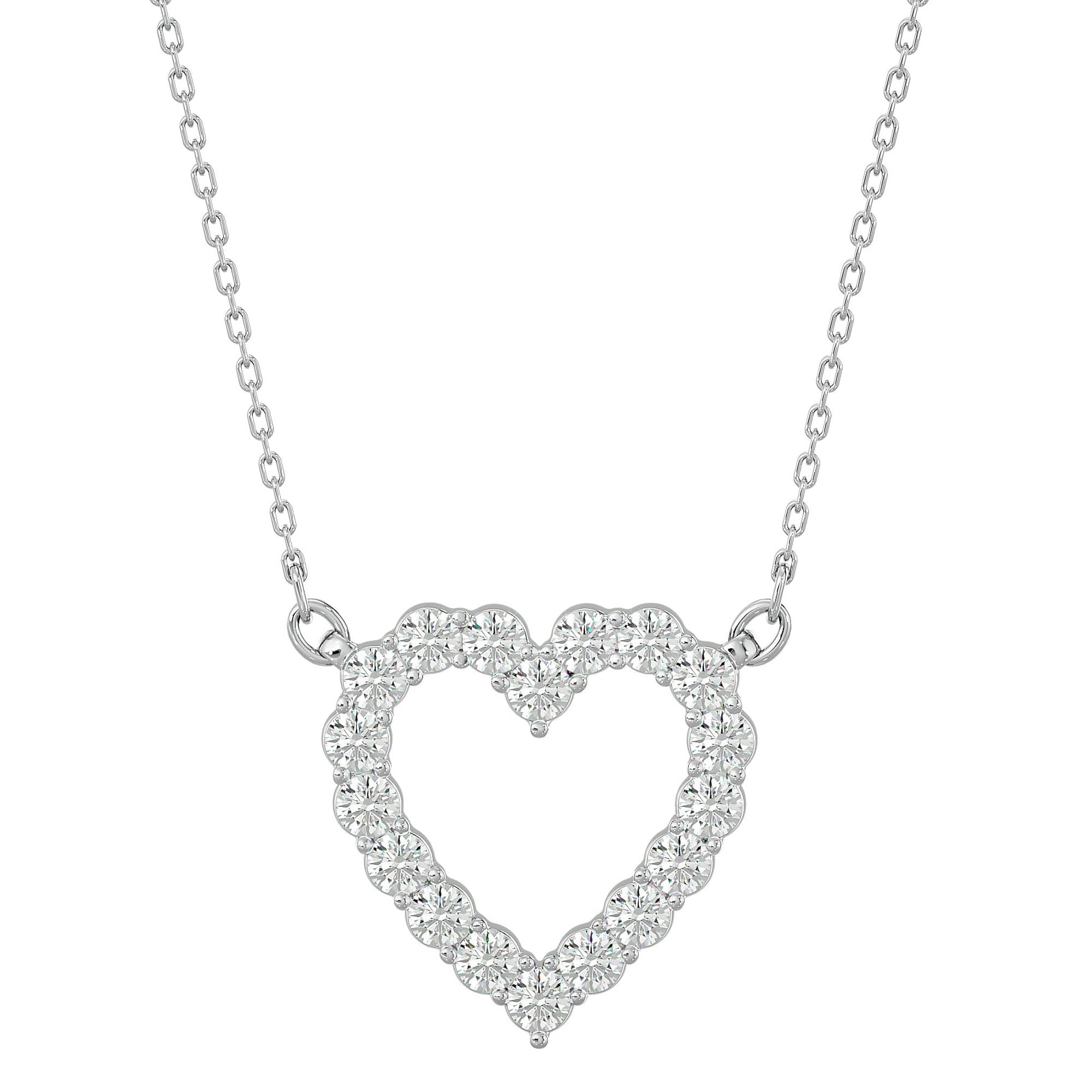 Lanț din Aur 14k cu Pandantiv Inimă Eternă Diamante Naturale de 0.46 ct din 14K Aur Alb - Castelo.ro