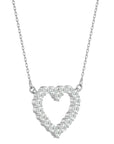 Lanț din Aur 14k cu Pandantiv Inimă Eternă Diamante Create în Laborator de 0.46 ct din 14K Aur Alb - Castelo.ro