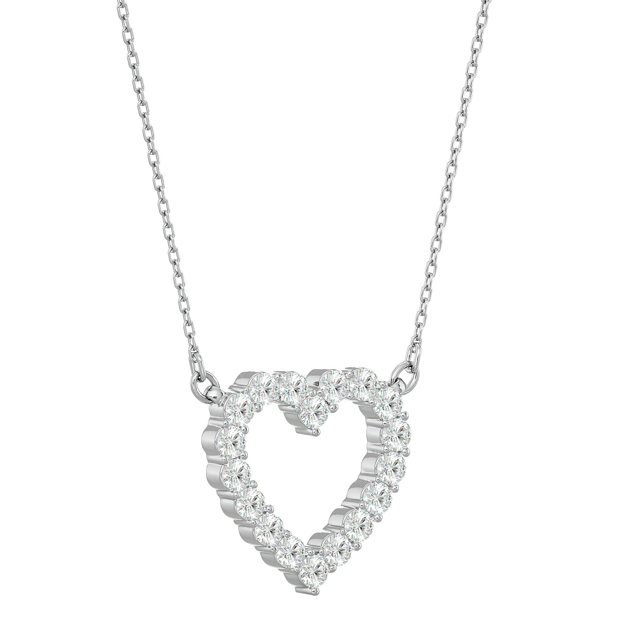 Lanț din Aur 14k cu Pandantiv Inimă Eternă Diamante Naturale de 0.46 ct din 14K Aur Alb - Castelo.ro