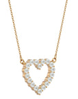 Lanț cu Pandantiv Inimă Eternă Moissanite de 0.46 ct din 18K Aur Galben - Castelo.ro