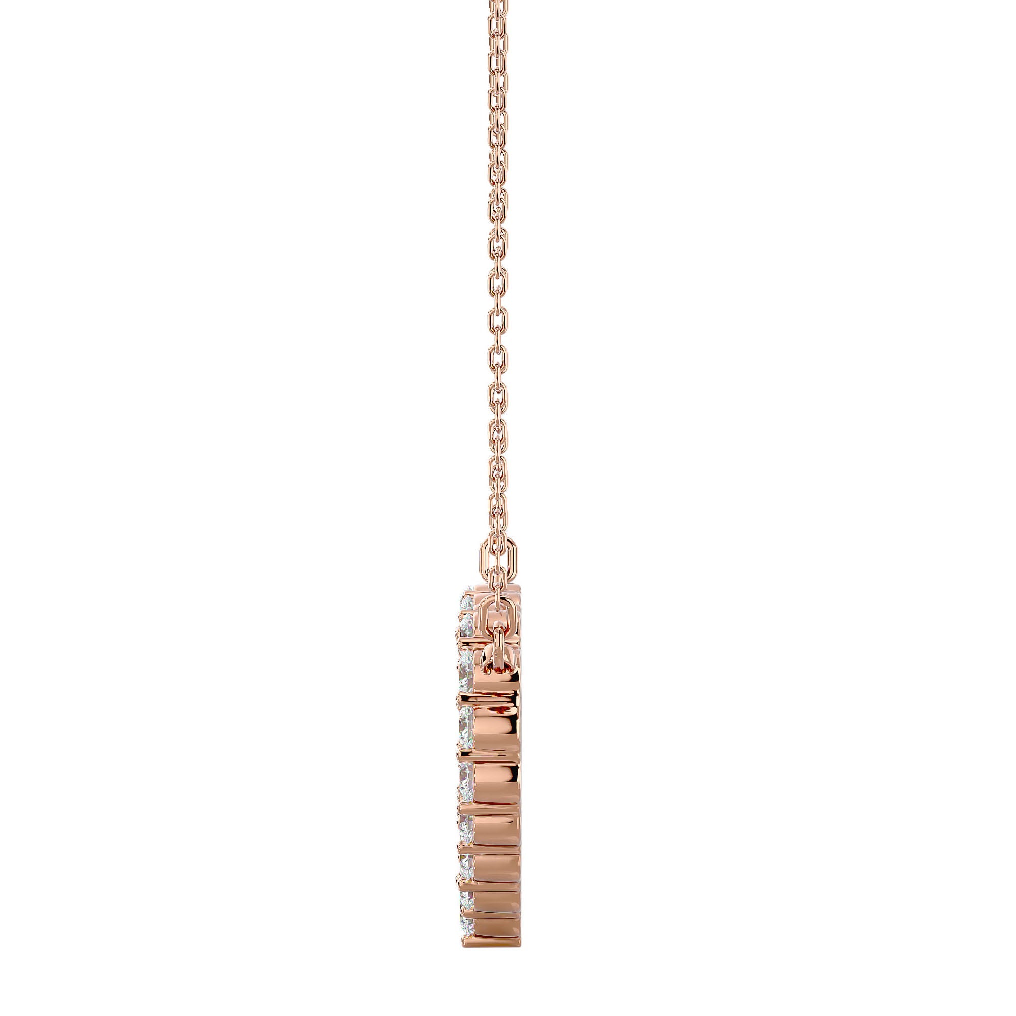 Lanț din Aur 14k cu Pandantiv Inimă Eternă Diamante Create în Laborator de 0.46 ct din 14K Aur Roz - Castelo.ro