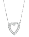 Lanț din Aur 14k cu Pandantiv Inimă Eternă Diamante Create în Laborator de 0.46 ct din 14K Aur Alb - Castelo.ro