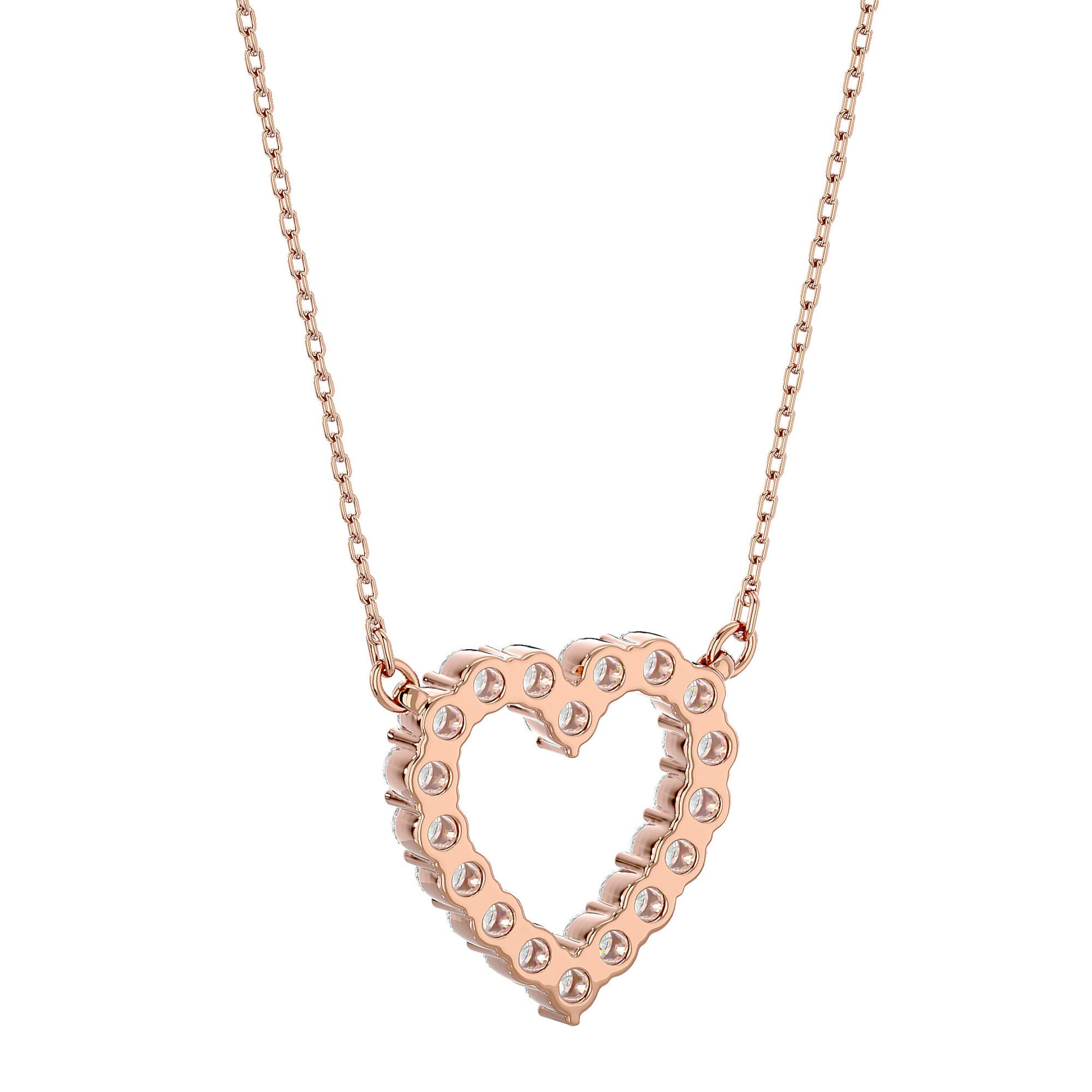 Lanț din Aur 14k cu Pandantiv Inimă Eternă Diamante Naturale de 0.46 ct din 14K Aur Roz - Castelo.ro