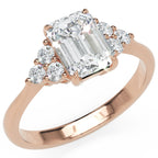 Inel de Logodnă Savoy din Aur 14k cu Diamant Creat în Laborator Emerald de 1 ct din 14k Aur Roz - Castelo.ro