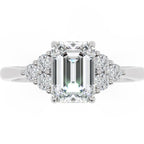 Inel de Logodnă Savoy din Aur 14k cu Diamant Creat în Laborator Emerald de 1 ct din 14k Aur Alb - Castelo.ro