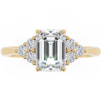 Inel de Logodnă Savoy din Aur 14k cu Moissanite Emerald de 1 ct din 14k Aur Galben - Castelo.ro