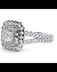 Inel de Logodnă Vintage Pavé Halo din Aur 14k cu Diamante Create în Laborator de 0.84 ct
