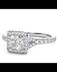 Inel Tăietură Oval Si Cadru Halo din Aur 14k cu Diamante Naturale de 0.76 ct