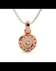 Lanț din Aur 14k cu Pandantiv Rotund Brilliant Halo, Diamante Naturale de 2.34 ct
