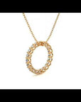 Lanț din Aur 14k cu Pandantiv Cercul Vieții Eternitate cu Diamante Naturale de 1.64 ct
