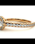Inel de Logodnă din Aur 14k cu Moissanite Brilliant Halo Pavé de 1.30 ct