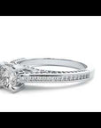 Inel De Logodnă Perle d’Eau Pavé din Aur 14k cu Moissanite de 0.83 ct
