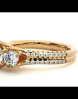 Inel de Logodnă Solitaire Pavè din Aur 14k cu Diamante Create în Laborator de 0.90 ct