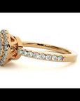 Inel de Logodnă Morgana din Aur 14k cu Diamante Naturale Halo Pavé de 0.96 ct