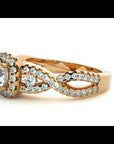 Inel de Logodnă Retro din Aur 14k cu Diamante Naturale Brilliant Halo Pavé de 1.06 ct