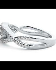 Inel de Logodnă Infinit din Aur 14k cu Trei Moissanite Pavè de 1.07 ct