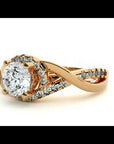 Inel de Logodnă din Aur 14k cu Diamante Create în Laborator Împletit Etern Pavé de 1.29 ct