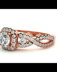 Inel de Logodnă Retro din Aur 14k cu Moissanite Brilliant Halo Pavé de 1.06 ct