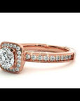 Inel de Logodnă Aspen din Aur 14k cu Moissanite Brilliant Halo Pavé de 0.92 ct