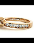 Inel de Logodnă din Aur 14k cu Trei Moissanite Etern Pavé de 2.01 ct