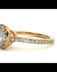 Inel de Logodnă Halo Pavé cu Moissanite de 1.79 ct