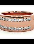 Verighetă Solène din Aur 14k Cu Două Rânduri De Diamante Create în Laborator de 0.46 ct