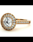 Inel de Logodnă cu Diamante Naturale Brilliant Halo Pavé de 1.56 ct