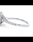 Inel din Aur 14k Cu Moissanite Tăietură Smarald si Halo de 1.44 ct