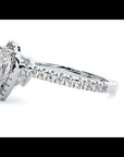 Inel de Logodnă Pavé cu Moissanite Pară Fațetată de 1.09 ct