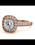 Inel de Logodnă Halo Pavé din Aur 14k cu Diamante Create în Laborator de 1.92 ct