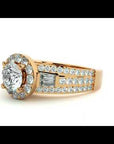 Inel de Logodnă Retro Pavé Halo din Aur 14k cu Diamante Create în Laborator de 1.49 ct