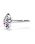 Cercei Stud Round Halo din Aur 14k cu Moissanite de 0.92 ct