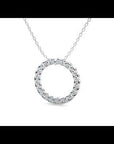 Lanț din Aur 14k cu Pandantiv Cercul Vieții Eternitate cu Diamante Naturale de 1.64 ct