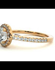 Inel de Logodnă cu Moissanite Brilliant Rotund Halo Pavé de 1.12 ct
