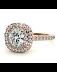 Inel De Logodnă Cu Moissanite Tăietură Rotundă In Halo 0.90 ct