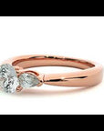 Inel de Logodnă Élise din Aur 14k cu Trei Moissanite de 0.75 ct