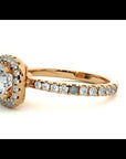 Inel de Logodnă Brilliant Rotund Halo Pavé din Aur 14k cu Moissanite de 1.70 ct