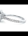 Inel Tăietură Smarald si Cadru Halo cu Diamante Create în Laborator de 1.48 ct