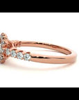 Inel de Logodnă Fleur Pavé din Aur 14k cu Moissanite de 0.94 ct