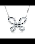 Lanț din Aur 14k cu Pandantiv Fluture din Diamante Create în Laborator de 0.31 ct