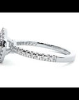 Inel de Logodnă Pinnacle din Aur 14k cu Moissanite Halo Pavé de 1.03 ct