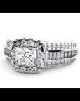 Inel de Logodnă din Aur 14k cu Diamante Create în Laborator Halo Duo Etern Pavé de 1.19 ct