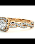 Inel de Logodnă din Aur 14k cu Moissanite Pavé in Formă De Spirală de 0.75 ct