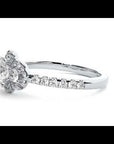 Inel de Logodnă din Aur 14k cu Diamante Create în Laborator Halo Pavé Trio de 0.80 ct