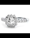 Inel de Logodnă Fleur Pavé din Aur 14k cu Diamante Naturale de 0.94 ct