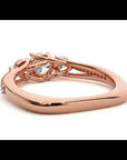 Inel de Logodnă Véronique din Aur 14k cu Trei Moissanite Pavè de 0.97 ct