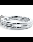 Inel de Logodnă Triplu cu Trei Diamante Naturale de 0.91 ct