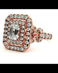 Inel de Logodnă din Aur 14k cu Moissanite Halo Grande Etern Pavé de 1.47 ct