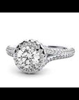 Inel de Logodnă Twilight cu Moissanite Halo Pavé de 1.07 ct